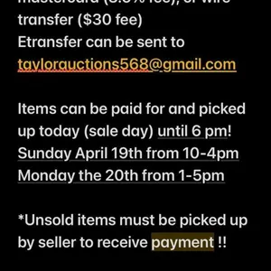Payment & Pick up