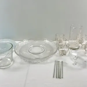 Assorted Etched Glassware
