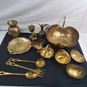 Assorted brass and brass coloured Serving ware