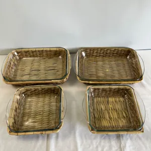 4 Anchor Glass Baking Dishes with Baskets