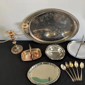 Assortment of Silver Coloured & Silver Plated Servingware