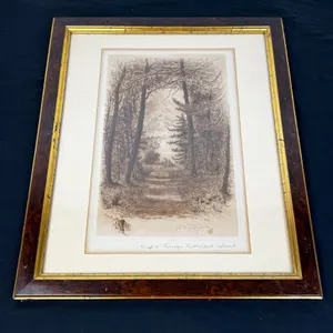 "Goat Island" Etching by "Amos W. Sangster"