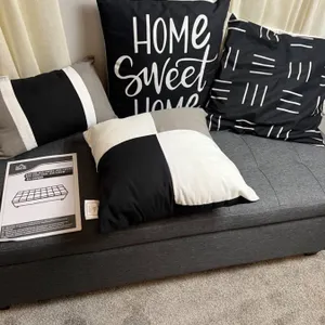 Homcom Upholstered Storage Bench with 4 Throw Pillows