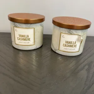 2 "Life At Home" Vanilla Cashmere Scented 3 Wick Candles