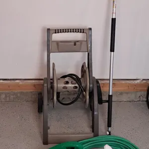 Hose Mobile Garden Hose Reel with Hose, Watering Can & Mallory Flow Pro Hose Brush