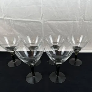 Vintage Smokey Stemmed Glasses
