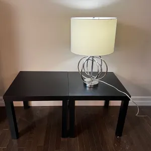 Pair of Side Tables with Lamp