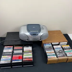 Cassette Tape Collection with Player