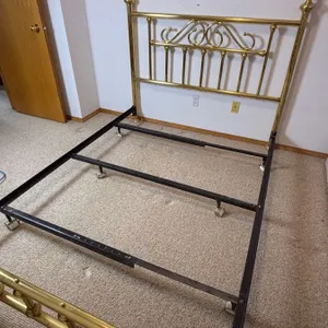 Vintage Brass-Like Queen Bed Frame