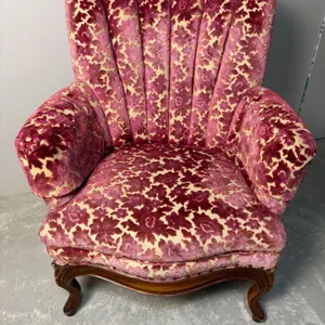 Vintage Fuchsia Upholstered Armchair