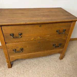 Vintage Two-Drawer Wooden Cabinet