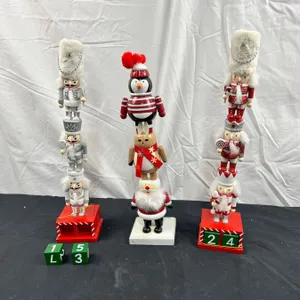 3 Christmas Totem Style Poles