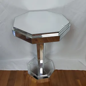 Mirrored Pedestal Table