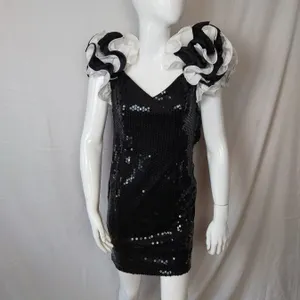 Vintage Stefano Black Sequin Dress
