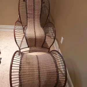 Wicker Chair and Footstool