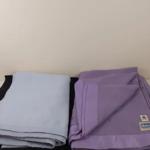 Purple and Blue Wool Like Blankets