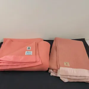 Two Pink Wool Blankets