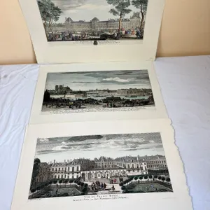3 French Prints Stamped "Chalographie Musse Du Louvre"
