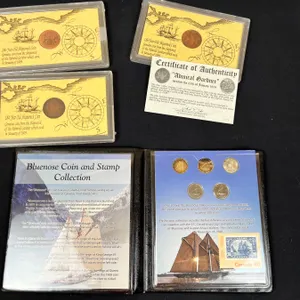 3 Ship Wreck Coins & Blue Nose Stamp & Coin Collection