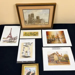 Assortment Prints Some in Frames