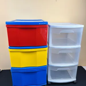 2 Plastic Storage Drawers on Wheels