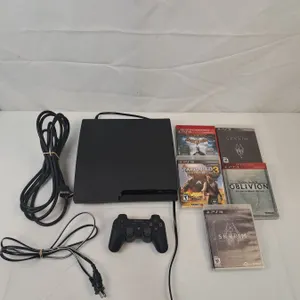 Sony Play Station 3 with 5 Games, 1 Controller and Cords as Shown in Picture