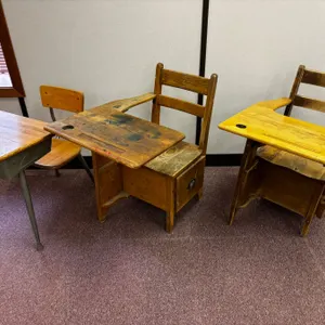 Vintage Wooden School Desks
