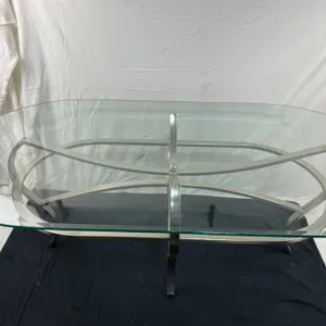 Glass Top Coffee Table With Chrome Base