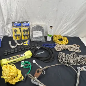 Assortment of Rope, Chain, Hooks & More
