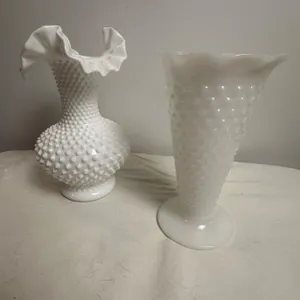 Milk Glass Vases (2)