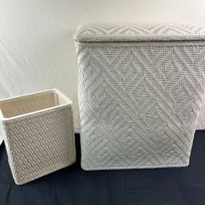 Vintage Wicker Hamper and Waste Bin