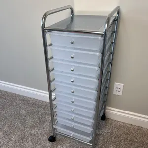 Rolling Storage Cart with Drawers