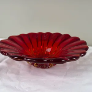 Red Glass Candy Dish