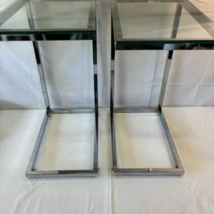 Pair of Glass Top Side Tables