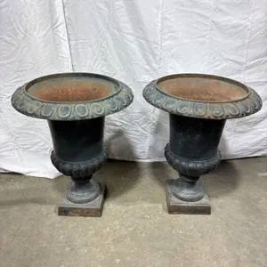 2 Large Cast Iron Planters