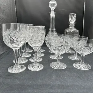 Pinwheel Crystal Decanters and Glasses