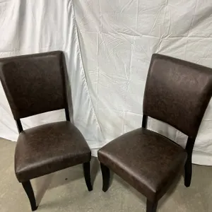 2 Faux Leather Dining Chairs