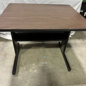 Wooden Desk with Metal Frame