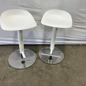 Adjustable White Bar Stools
