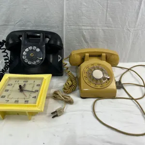 Vintage Phones and Clock