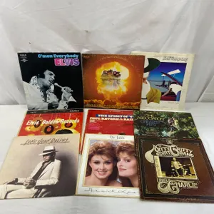 9 LP's Featuring Nitty Gritty Dirt Band, Elvis, The Judds