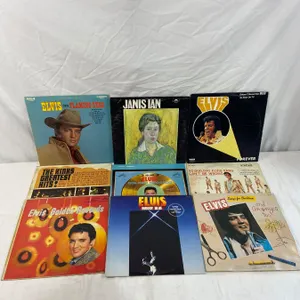 9 LP's featuring Elvis, The Kinks, Janis Ian