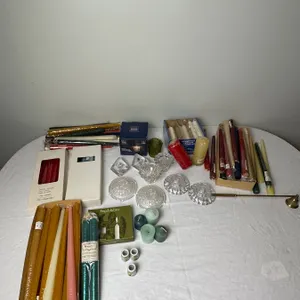 Candles and Candle Holders Lot