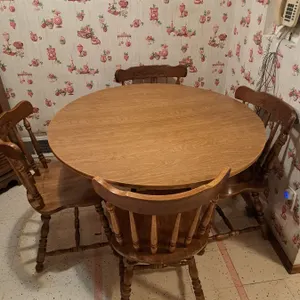 Wooden Dining Table with Four Chairs