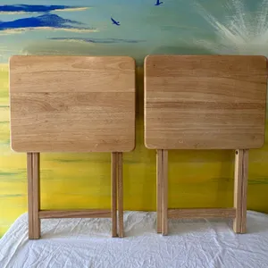 2 Folding Wood TV Tray Tables