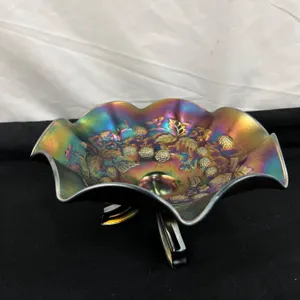 Carnival Glass Footed Bowl