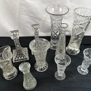 Assorted Glass Vases and Candleholders