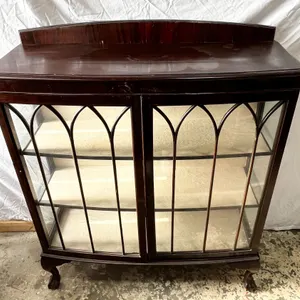 Vintage Bow Fronted Display Cabinet