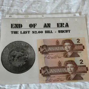 Uncut 1986 $2 Bills