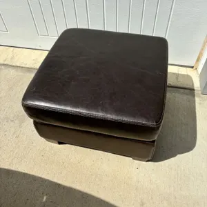 Faux Leather Ottoman